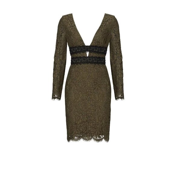 Diane von Furstenburg DVF Green Lace Cutout Dress $498 - Picture 6 of 10